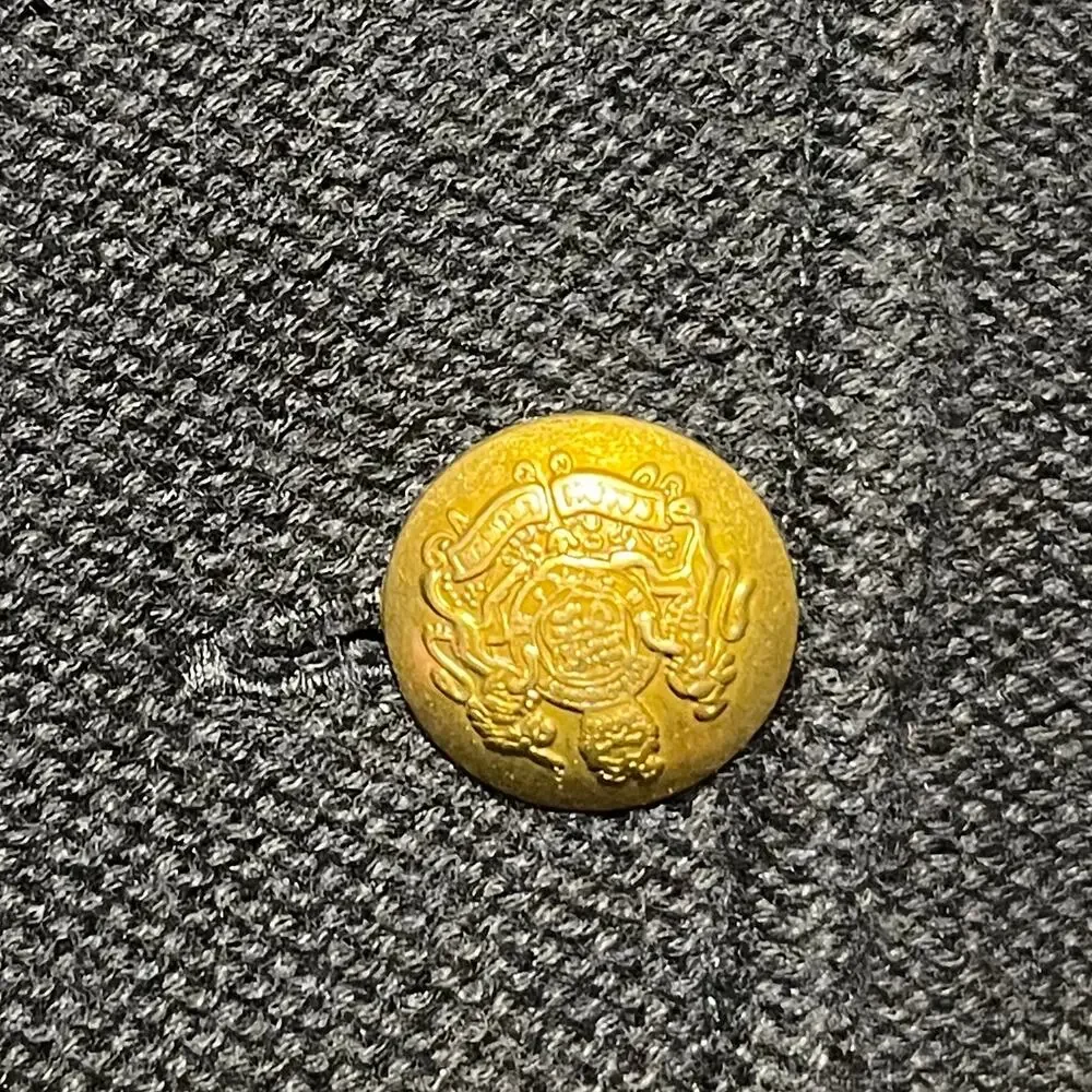 VTG LRL Lauren Jeans Womens L P Military Goldcrest Button Sweater Black Nautical - Picture 5 of 7